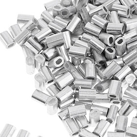 100Pack Fishing Line Tube Sleeves Oval Crimps Leader Tube Connector 0.8mm