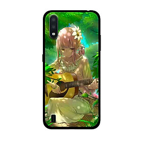 Ốp Lưng in cho Samsung Galaxy A01 Mẫu Nàng Đánh Đàn Ghita - Hàng Chính Hãng