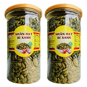 1KG NHÂN HẠT BÍ XANH TÁCH VỎ GIÒN - COMBO 2 HŨ