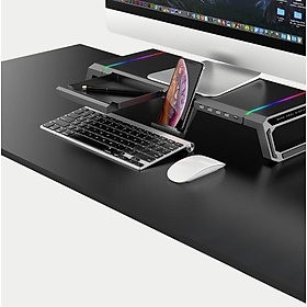 Mua Kệ nâng cao máy tính đa chức năng với đèn chiếu sáng RGB và 4 cổng USB 3.0  Giá đỡ màn hình có thể gập lại   tải 30kg / 66Ib