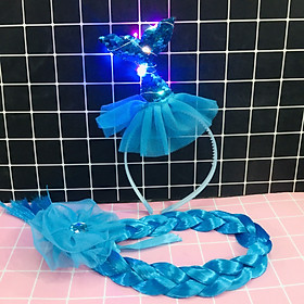 Set Bờm tóc tiên cá có đèn + tóc giả cho bé ( mẫu ngẫu nhiên )