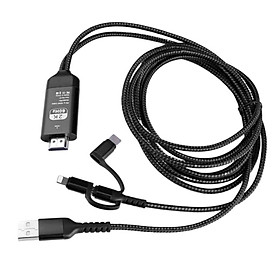 Universal 2K 1080P Phone To HDTV Cable 3 IN 1 Display Adapter  Cable