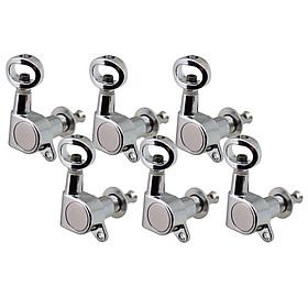 6PCS Hollow Sealed Guitar Tuners Tuning Pegs for Acoustic Guitar Part  6R Silver