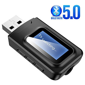 2 IN1 Audio Receiver USB Dongle Bluetooth 5.0 Transmitter With LCD Display Mini Jack 3.5mm AUX USB