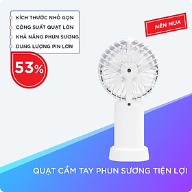 Mua Quạt Cầm Tay Phun Sương Với 3 Mức Độ Gió Điều Khiển Bằng Nút Nhấn  Dung Lượng Pin Lên Đến 2000mAh  Công Suất 3.7W