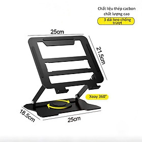 Mua Giá đỡ kệ đỡ laptop đế tản nhiệt máy tính bảng ipad macbook hợp kim nhôm điều chỉnh độ cao xoay 360 độ K40 - HÀNG CHÍNH HÃNG