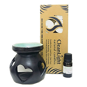 Mua Combo Đế Đốt Tinh Dầu Hình Tim Tròn Kèm 10v Nến 4 - 5h và 10ml Tinh dầu