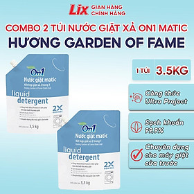 Combo 2 túi Nước giặt xả On1 Matic hương Garden Of Fame 3.5Kg/túi  2C-N7003 - Sạch khuẩn, khử mùi