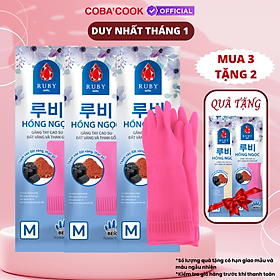 Mua  Mua 3 Tặng 2  Bộ 3 Đôi Găng Tay Cao Su Ruby 37cm