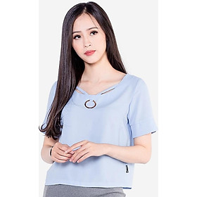 Áo kiểu tay ngắn cổ tròn đan dây The One Fashion ADD1443XN