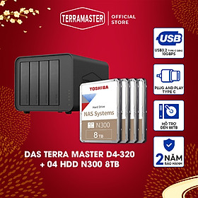 Mua Bộ Thiết bị lưu trữ DAS TerraMaster D4-320+N300 Hàng chính hãng