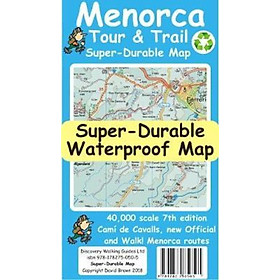 Sách - Menorca Tour & Trail Super-Durable Map (7th edition) by David Brawn (UK edition, paperback)