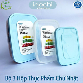 Hộp Đựng Thực Phẩm, Hộp Nhựa Bảo Quản Đồ Tươi Inochi CHỮ NHẬT, Hộp Thực Phẩm Việt Nhật Chính Hãng