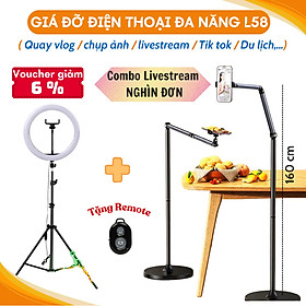 Mua Giá đỡ điện thoại đa năng L58 - Gậy livestream  chụp ảnh  quay vlog chất liệu hợp kim nhôm cao cấp 160 cm - Hàng chính hãng