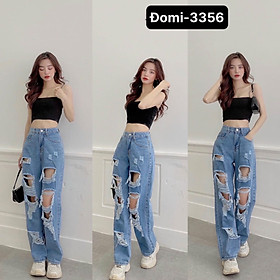 Quần baggy jean ống siông rách thời trang