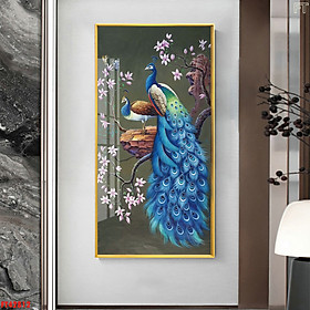 Mua Tranh Tường In Vải Canvas Giá Rẻ - Tranh Chim Công Nghệ Thuật Sang Trọng