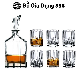 Bộ Bình Rượu Kèm 6 Ly Pha Lê Nachtmann Aspen, Bộ Bình Ly Thủy Tinh Cao Cấp Dung Tích 324ml, Nhập Đức