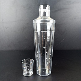 Mua Bình lắc nhựa pha chế Shaker nhựa có vạch chia định lượng 530ml 700ml