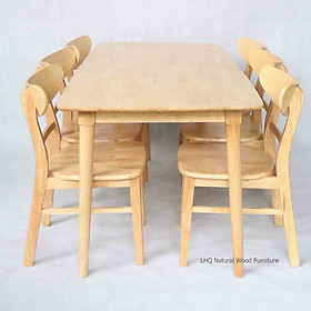 Mua Bàn ghế ăn gỗ cao su (bàn 160cm chân tròn +6 ghế mango)