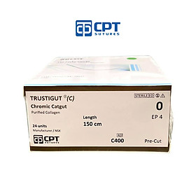 Chỉ phẫu tự tiêu tan chậm CPT Trustigut (C) Chromic Catgut số 0 - C400