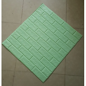 Mua Hàng Loại 1-Combo 20 Tấm Xốp Dán Tường Giả Gạch 3D Màu Xanh Cốm 70cmx77cm