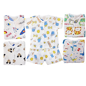 Combo 5 Áo Cotton Giấy Cúc Cài Giữa Cho Bé