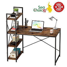 Mua Bàn máy tính bằng gỗ Bàn học tại nhà làm việc đơn giản kệ lưu trữ để Bài viết văn phòng tại nhà - Màu nâu - Bảo hành 10 năm
