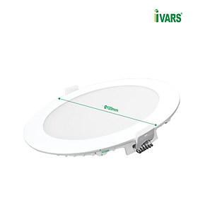 Mua Đèn LED Âm Trần Tròn Siêu Mỏng Nhẹ Đơn Sắc Thương Hiệu IVARS - Công Suất 6W/7W/9W/12W/15W/18W/24W - Hàng chính hãng