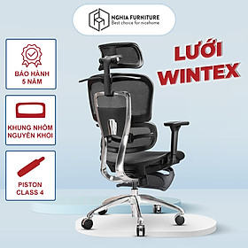 Mua Ghế công thái học Nghia Furniture Caster  Khung nhôm chắc chắn  lưới Wintex Hàn Quốc  Piston class 4  tải trọng 150kg  bảo hành 5 năm