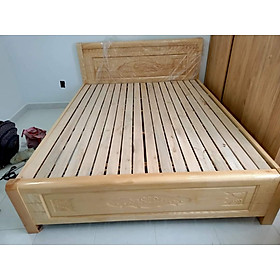 Giường ngủ gỗ sồi nga màu tự nhiên 1m2x 2m ( FREESHIP HCM 60 KM )