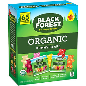 Hình ảnh Kẹo dẻo trái cây không chất béo và gluten Black Forest Organic Gummy Bears 1.47Kg (Hộp 65 gói) - Nhập khẩu Mỹ