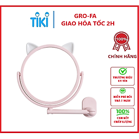 Gương Trang Điểm Dán Tường Xoay 360 Độ Họa Tiết Mèo - Chính Hãng