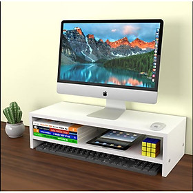 Mua Kệ đỡ màn hình máy tính 2 tầng MS 07 lắp ghép - MÀU TRẮNG
