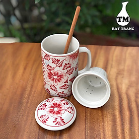 Mua Ly Pha Trà  Cốc Lọc Trà Gốm Hoa Văn Xưởng Gốm TM