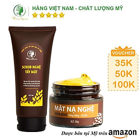 Bộ tái tạo và phục hồi da Wonmom  1 Scrub nghệ tẩy mặt + 1 Mặt nạ nghệ