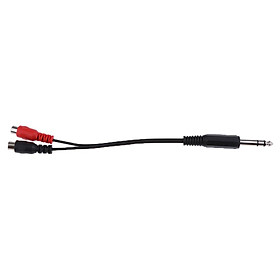 6.35mm TRS Stereo  Male to 2RCA Female M/F Plug Y Splitter Adapter Cable