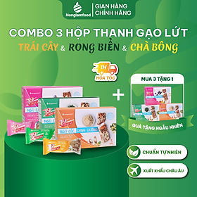 [EAT CLEAN] Combo 3 hộp thanh gạo lứt ngũ cốc Top Energy Bar 3 vị hộp 136g 8 thanh (Chà bông/ Rong biển/ Trái cây) Nonglamfood | Ăn lành mạnh - Ngon chuẩn dưỡng chất