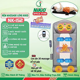 Nệm (Máy) Massage Toàn Thân Nikio NK-152 - Dòng Cao Cấp Có Gối Matxa Cổ Vai Gáy, Mát Xa Đa Năng Với Công Nghệ Xoa Bóp Con Lăn, Rung Và Túi Khí Nâng Đỡ Kéo Giãn Cột Sống - Mát Xa Thư giãn, Giảm Stress, Giảm Đau Mỏi Cổ, Lưng, Mông, Chân