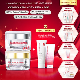 Bộ kem dưỡng ngày và đêm: Kem ban ngày 5 trong 1 (30ml) + Kem ban đêm (30g) giúp dưỡng ẩm, nâng tông, sáng da, làm mờ vết thâm, sạm, nám