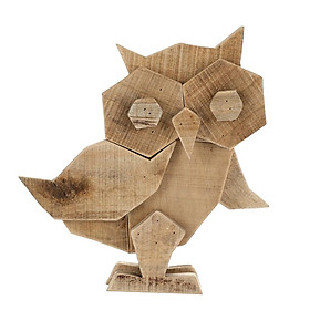 1 Piece Driftwood Owl Bird Figurine Ornament Animal Statues, Handmade Wooden Carved Owl Showpiece Art Home Decor/Christmas Arts