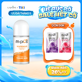 Lăn Khử Mùi M.Pros Whitening 60ml Trẻ Trung - Cho Nam & Nữ, Dưỡng Trắng Da, Khô Thoáng - Lamimi Chính Hãng