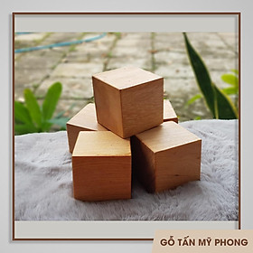 Cube 6cm, 7cm, 8cm, 9cm | Khối gỗ lập phương dùng trang trí, đồ chơi có bo cạnh an toàn | cục gỗ kê hàng loại 1 - 6x6x6cm