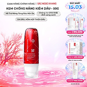 [Mới] Kem Chống Nắng Kiềm Dầu SẮC NGỌC KHANG 50g - bảo vệ toàn diện, kiểm soát bóng dầu hiệu quả