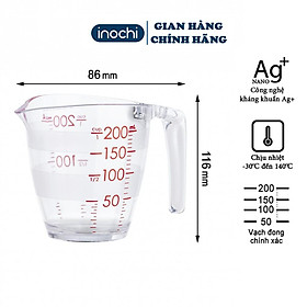 Mua Cốc đong ml inochi yoko nhựa định lượng 200ml dung dịch chia vạch dụng cụ đo lường nhà bếp thông minh