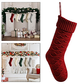 Christmas Stockings Knitted Gift Bag for Party Favor Supplies Holiday Family