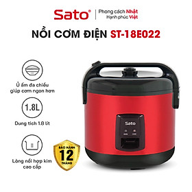 Mua Nồi Cơm Điện SATO 18E022 1.8L - Công nghệ ủ ấm đa chiều giúp cơm ngon hơn và giữ ấm được lâu hơn - Miễn phí vận chuyển toàn quốc - Hàng chính hãng