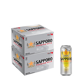 Combo 02 thùng Bia Sapporo Premium - 12 lon 500ml