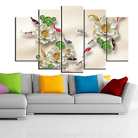 Tranh Hoa Sen Cá Chép |Cửu Ngư Quần Hội |Mẫu 5