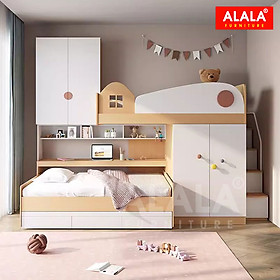 Giường tầng ALALA151 đa năng/ Miễn phí vận chuyển và lắp đặt/ Đổi trả 30 ngày/ Sản phẩm được bảo hành 5 năm từ thương hiệu ALALA/ Chịu lực 700kg