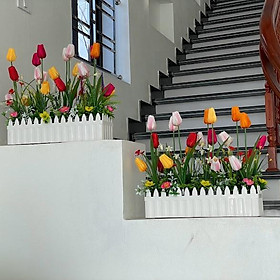 Mua Hàng rào tulip có đèn 21 bông - Hoa tulip giả - Trang trí hàng rào